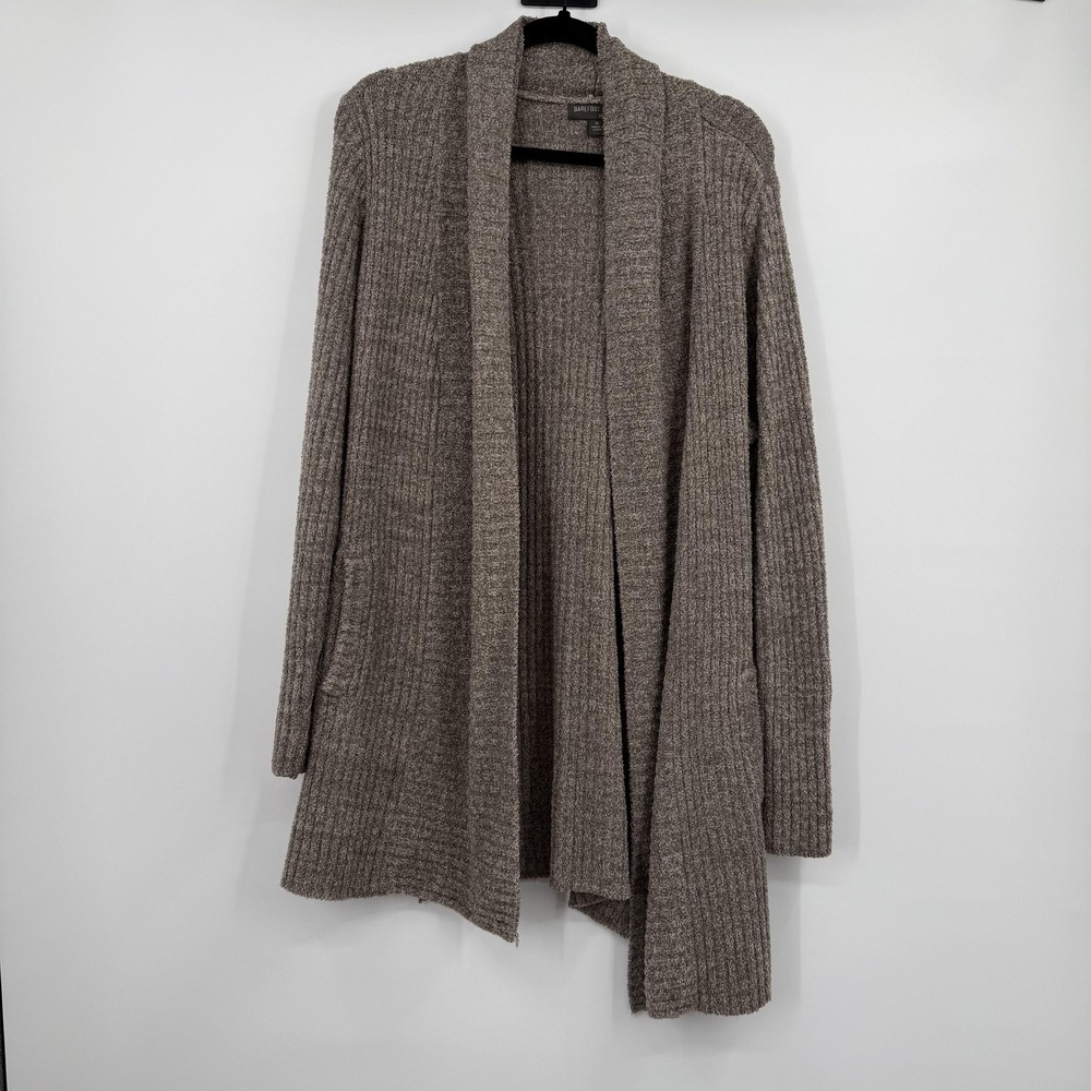 Barefoot Dreams Cardigan Sweater Womens XL Gray Open Pockets Cozychic Lite